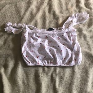 Cherry print crop top
